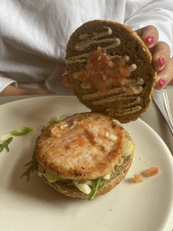 Crab burger at the Brasserie De Cleenne Mossel restaurant