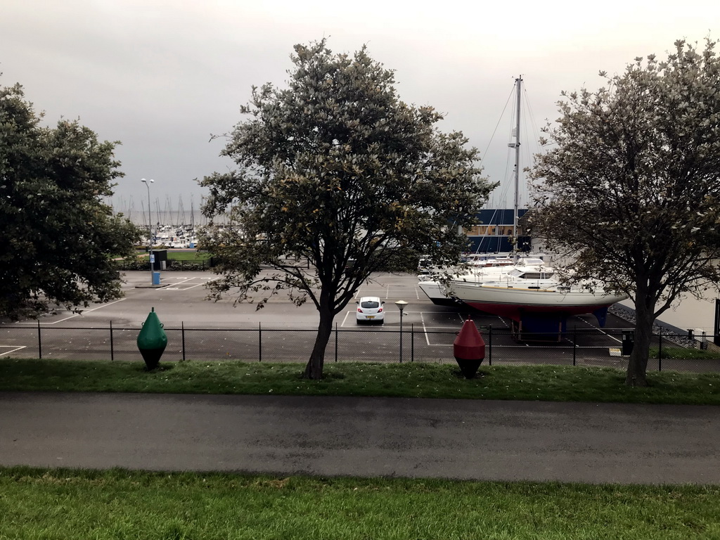 The Jachthaven harbour, viewed from the dike next to the Hageweg street