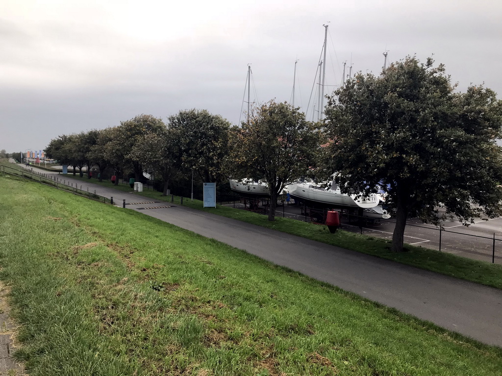 The Jachthaven harbour, viewed from the dike next to the Hageweg street