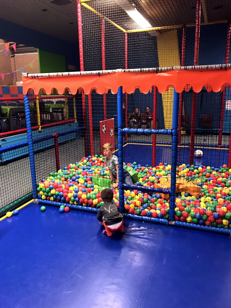 Max playing at the Kinderland playground at Holiday Park AquaDelta