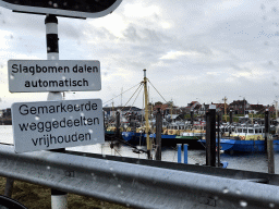 Boats in the Harbour of Bruinisse, viewed from our car at the Grevelingensluis sluice