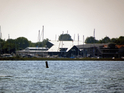 The Grevelingenmeer lake and the Jachthaven harbour, viewed from a pier at the northwest side of the Grevelingendam