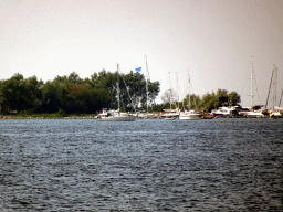 Boats on the Grevelingenmeer lake, viewed from a pier at the northwest side of the Grevelingendam