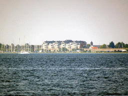 The Grevelingenmeer lake and the Jachthaven harbour, viewed from a pier at the northwest side of the Grevelingendam