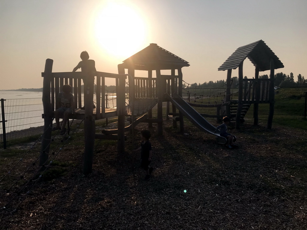 Max and other children at the playground of Restaurant Grevelingen at the south side of the Grevelingendam