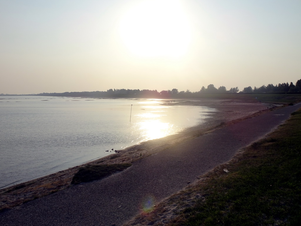 The Krammer lake and the beach at the southwest side of the Grevelingendam, viewed from Restaurant Grevelingen