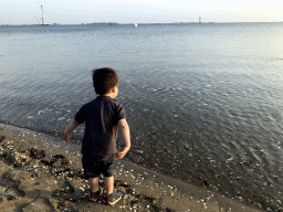 Max at the beach at the southwest side of the Grevelingendam and the Krammer lake