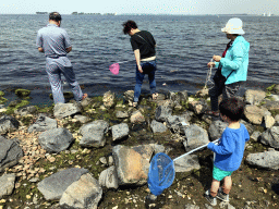 Miaomiao, Max and Miaomiao`s parents catching crabs at the northwest side of the Grevelingendam