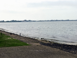 The Grevelingenmeer lake and the Jachthaven harbour, viewed from the northwest side of the Grevelingendam