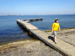 Miaomiao on a pier at the northwest side of the Grevelingendam