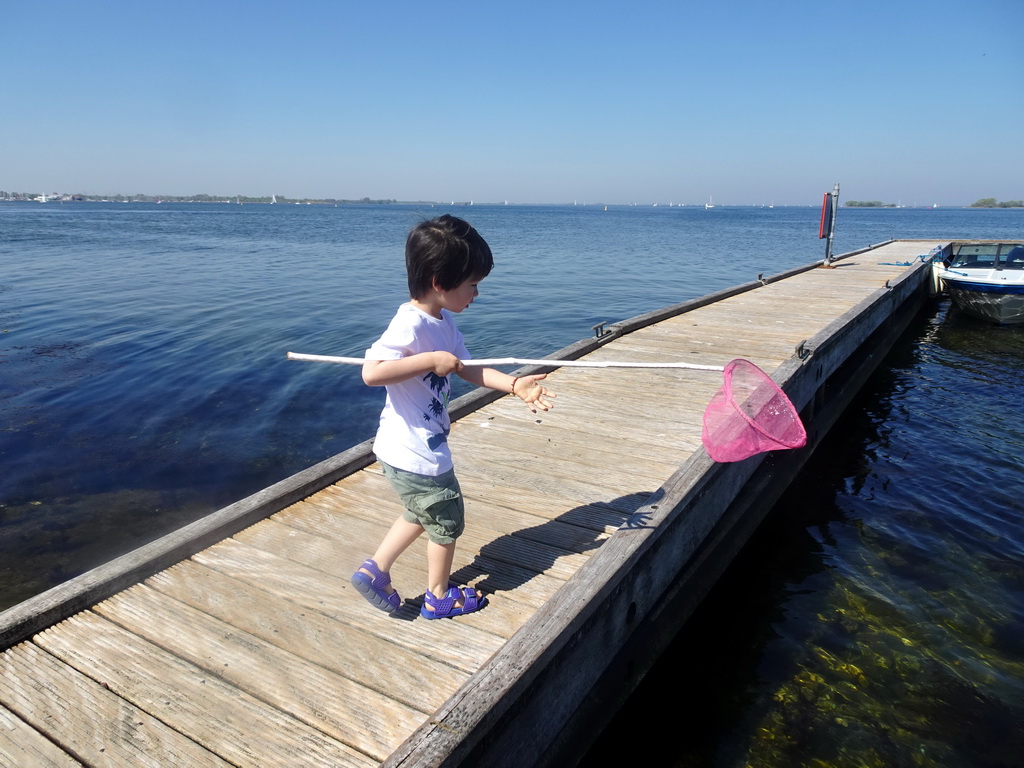 Max on a pier at the northwest side of the Grevelingendam