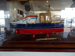 Scale model of a ship at the Bru 17 restaurant