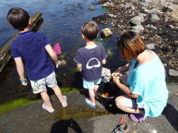 Miaomiao and our friends catching crabs at the northwest side of the Grevelingendam