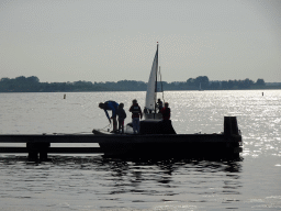 People on a pier at the northwest side of the Grevelingendam