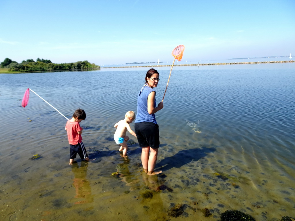 Max and our friends catching crabs at the north side of the Grevelingendam