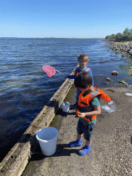 Max and his friend catching crabs at the northwest side of the Grevelingendam