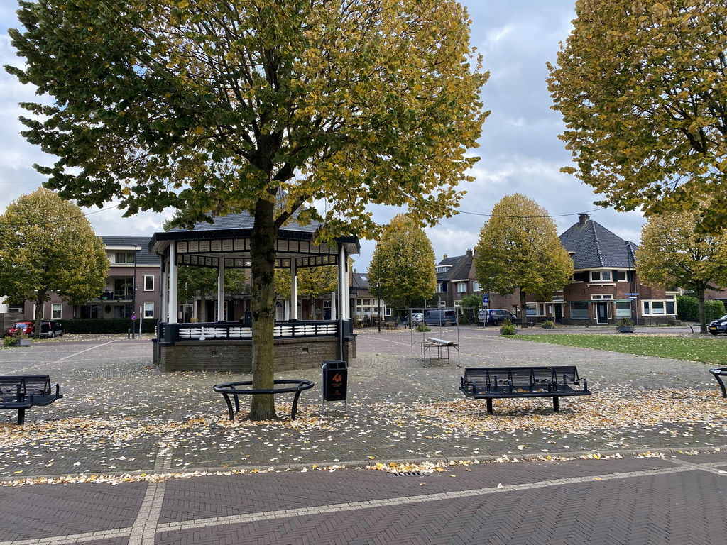 The Marktplein square with a kiosk