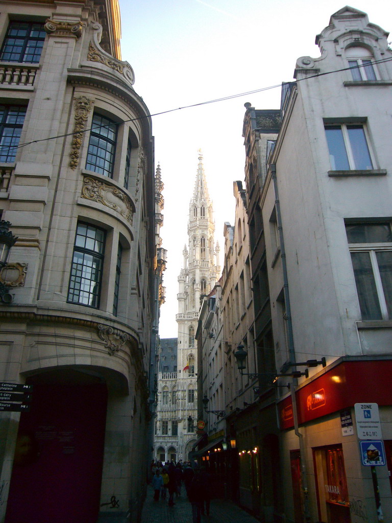 View from the Rue du Marché aux Herbes on the City Hall