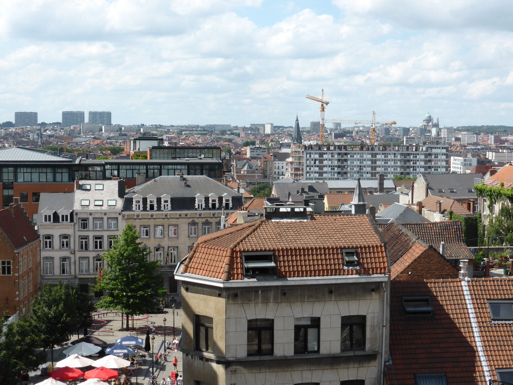 View from the Place Poelaert square on the city center and the Basilique du Sacré-Coeur de Bruxelles church
