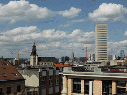 View from the Place Poelaert square on the Église de la Chapelle church and the City Hall