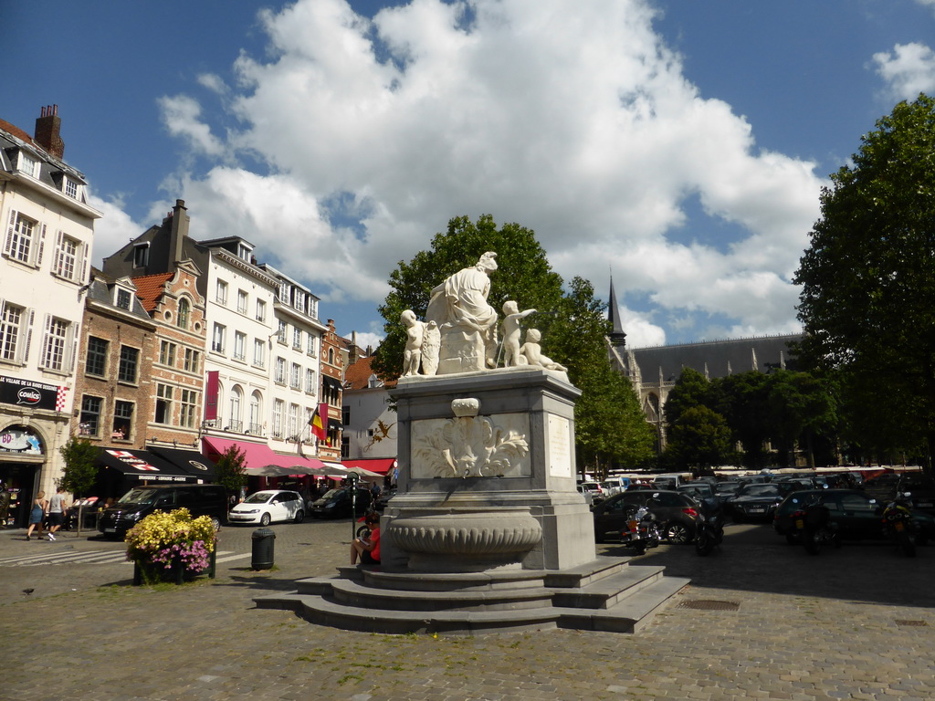 The Fontaine de Minerve fountain at the Place du Grand Sablon square
