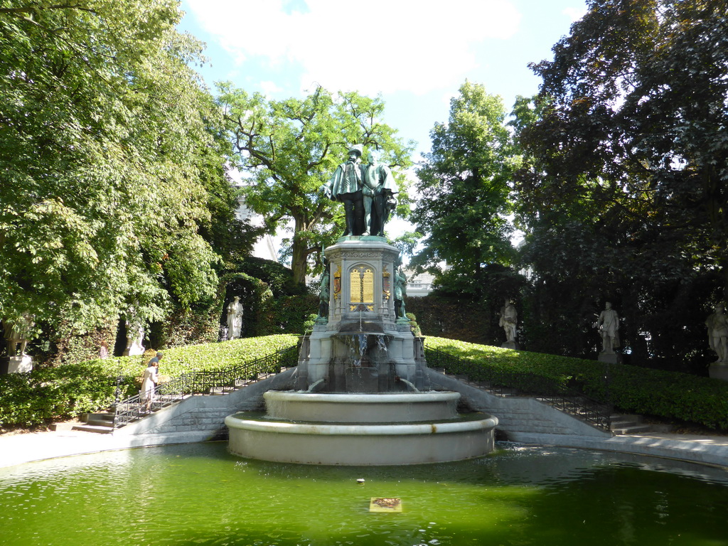 The Fontaine Egmont et de Hornes fountain at the Place du Petit Sablon square