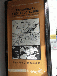 Poster of a comics exhibition at the Galerie Petits Papiers Sablon at the Rue Bodenbroeck street