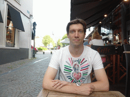 Tim at the Café Leffe at the Place du Grand Sablon square