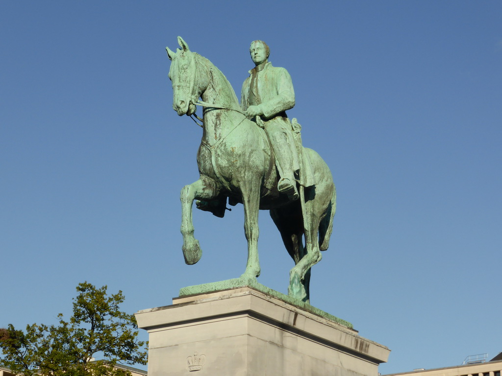 The equestrian statue of King Albert I at the Mont des Arts hill