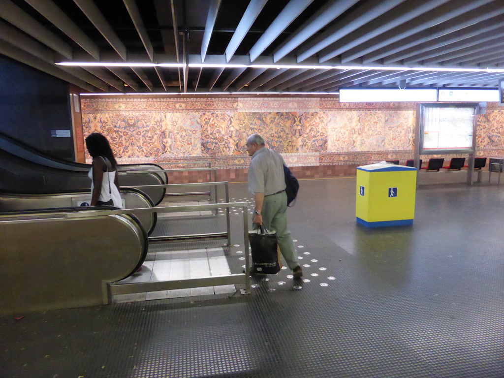 Wall decorations in one of the Brussels subway train stations