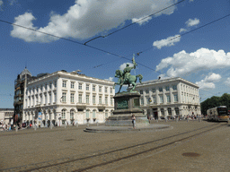 The Place Royale square with the equestrian statue of Godfrey of Bouillon