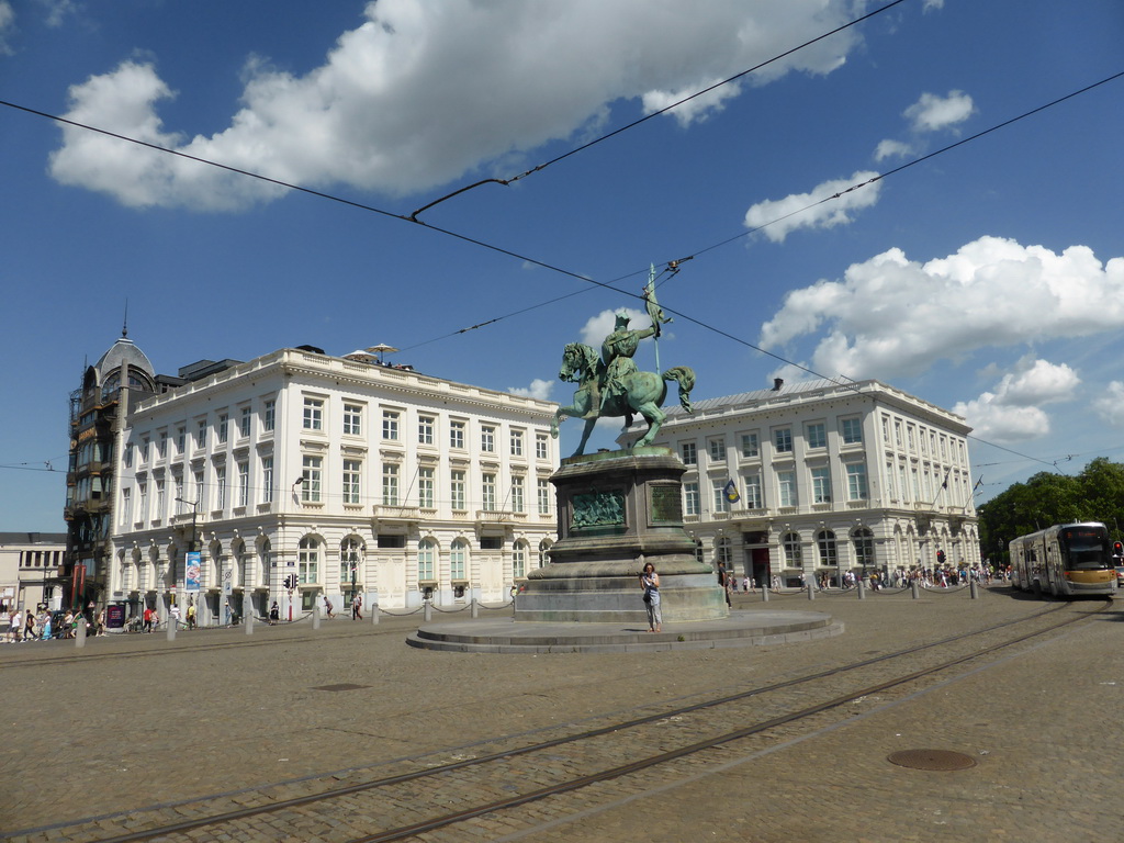 The Place Royale square with the equestrian statue of Godfrey of Bouillon