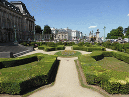 Gardens in front of the Royal Palace of Brussels at the Place des Palais square