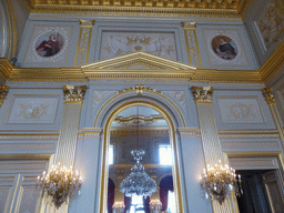 Mirror and chandeleers at the Throne Room of the Royal Palace of Brussels