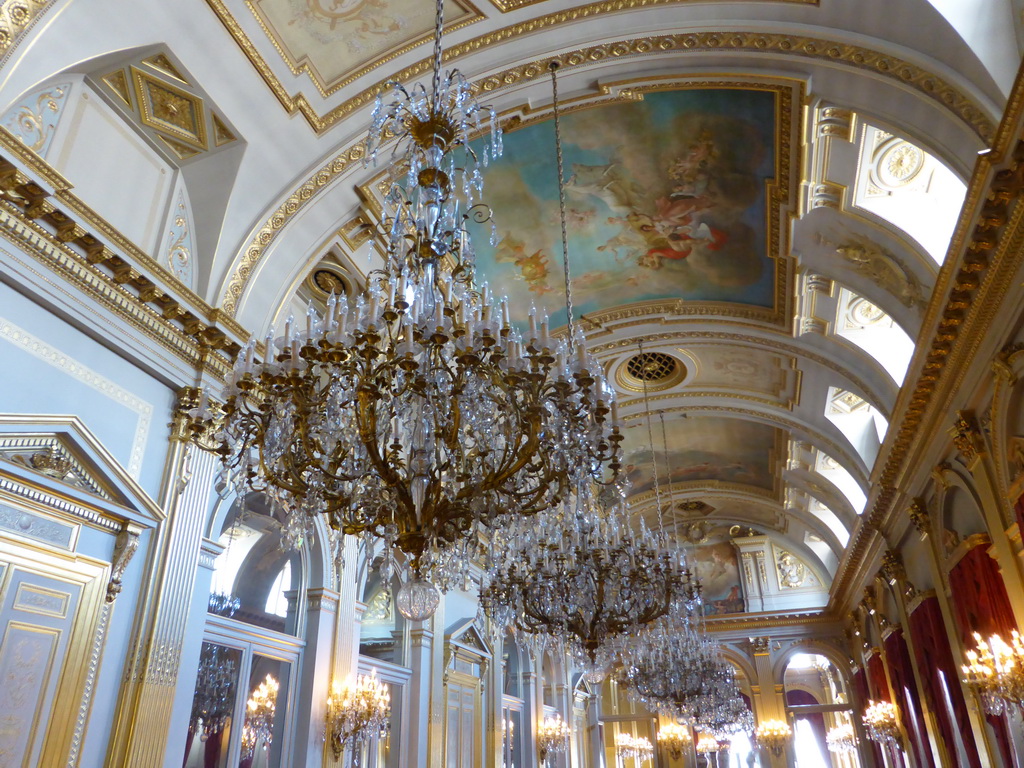 Chandeleers at the Long Gallery of the Royal Palace of Brussels