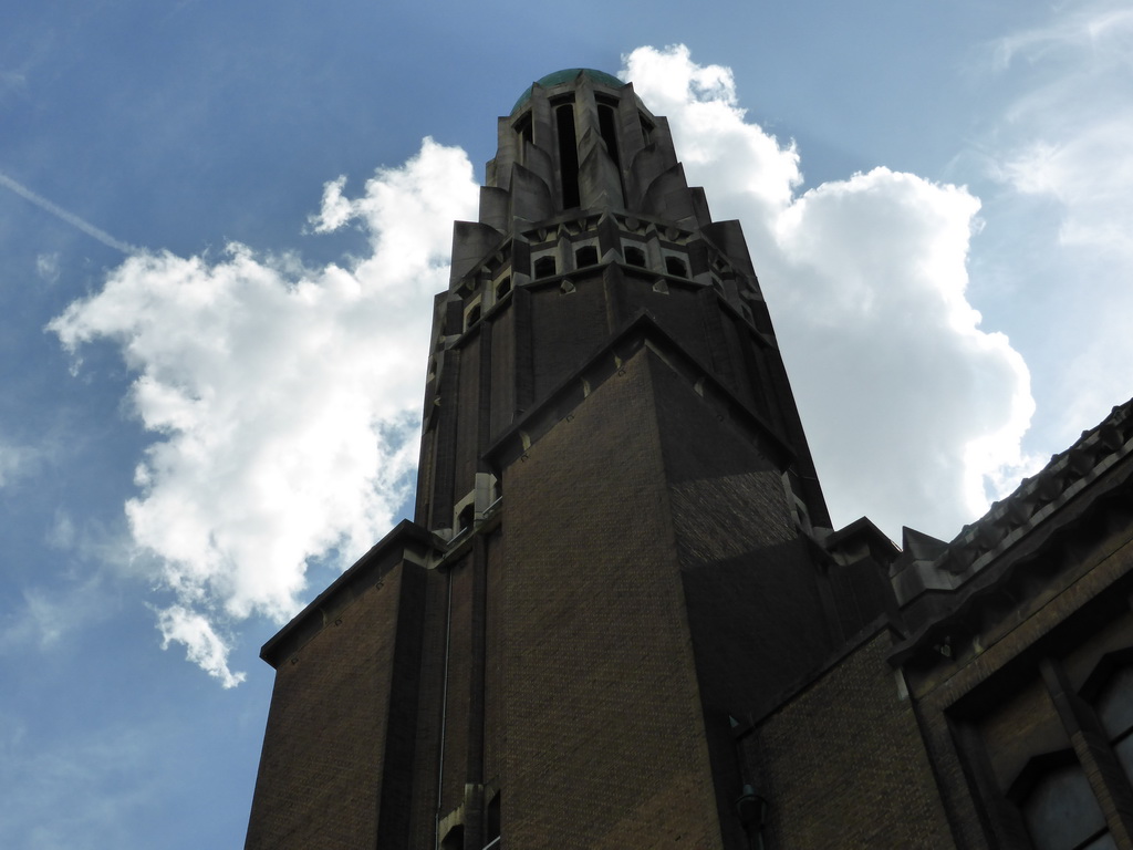One of the front towers of the Basilique du Sacré-Coeur de Bruxelles church