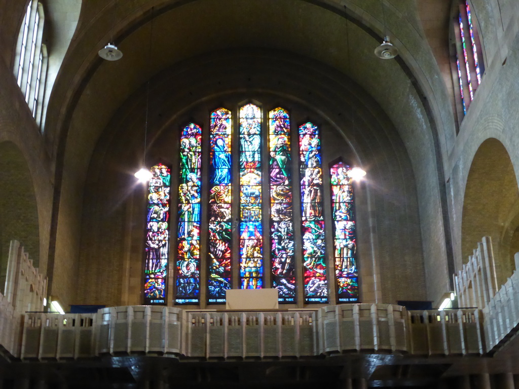 Stained glass windows in the Basilique du Sacré-Coeur de Bruxelles church