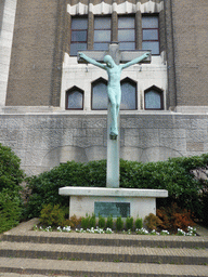 Cross on the back side of the Basilique du Sacré-Coeur de Bruxelles church