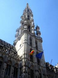 Tower of the Town Hall at the Grand Place square