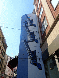 Tintin Comic Mural at the Rue de l`Etuve street
