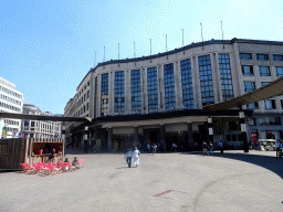 Front of the Brussels Central Station at the Carrefour de l`Europe square