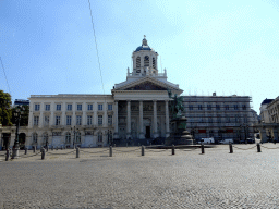 The Place Royale square with the equestrian statue of Godfrey of Bouillon and the Saint Jacques-sur-Coudenberg church