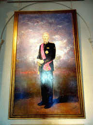 Portrait of King Philippe in the lobby of the Royal Palace of Brussels
