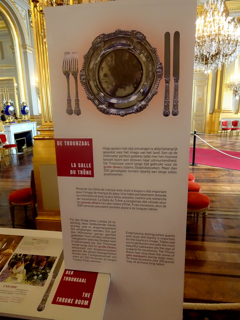 Information on the Throne Room of the Royal Palace of Brussels