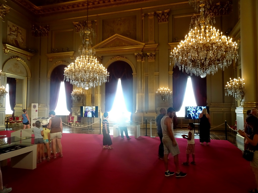 Miaomiao`s mother at the Throne Room of the Royal Palace of Brussels