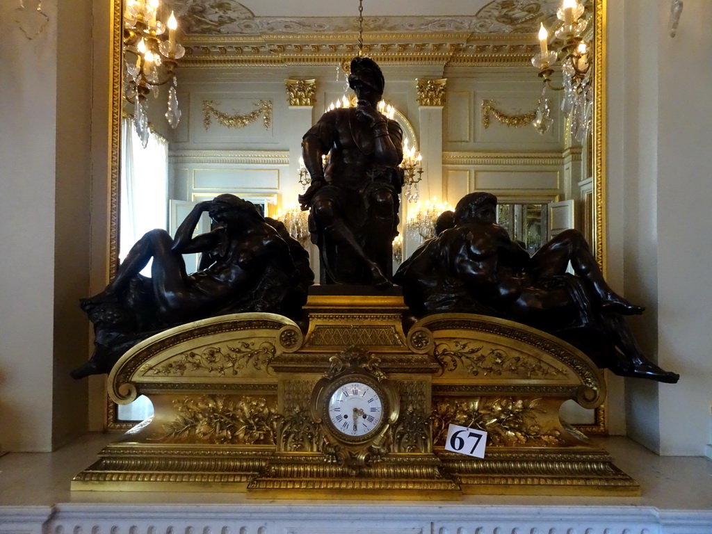 Bronze reproduction of Michelangelo`s `Il Pensieroso` statue in the Thinker Room of the Royal Palace of Brussels