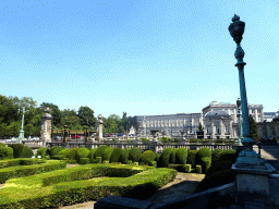 East side of the front garden of the Royal Palace of Brussels, and the Academy Palace
