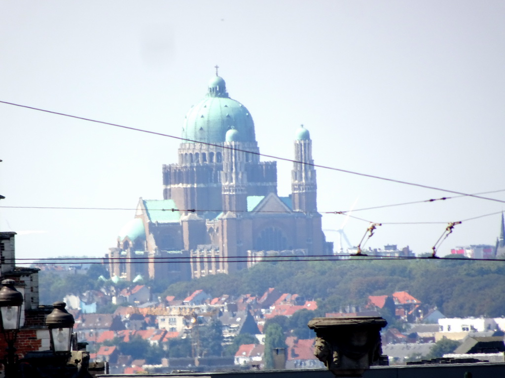 The Basilique du Sacré-Coeur de Bruxelles church, viewed from the front garden of the Royal Palace of Brussels