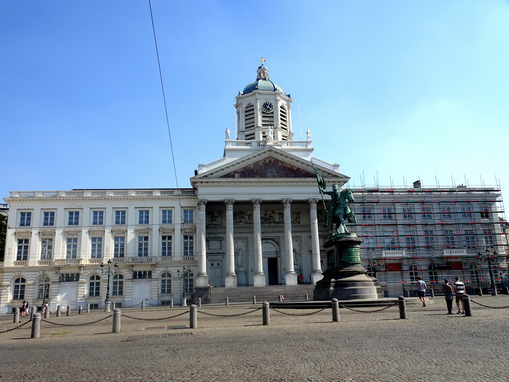 The Place Royale square with the Saint Jacques-sur-Coudenberg church and the equestrian statue of Godfrey of Bouillon