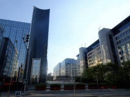 The Espace Léopold complex with buildings of the European Parliament, viewed from the Rue Belliard street